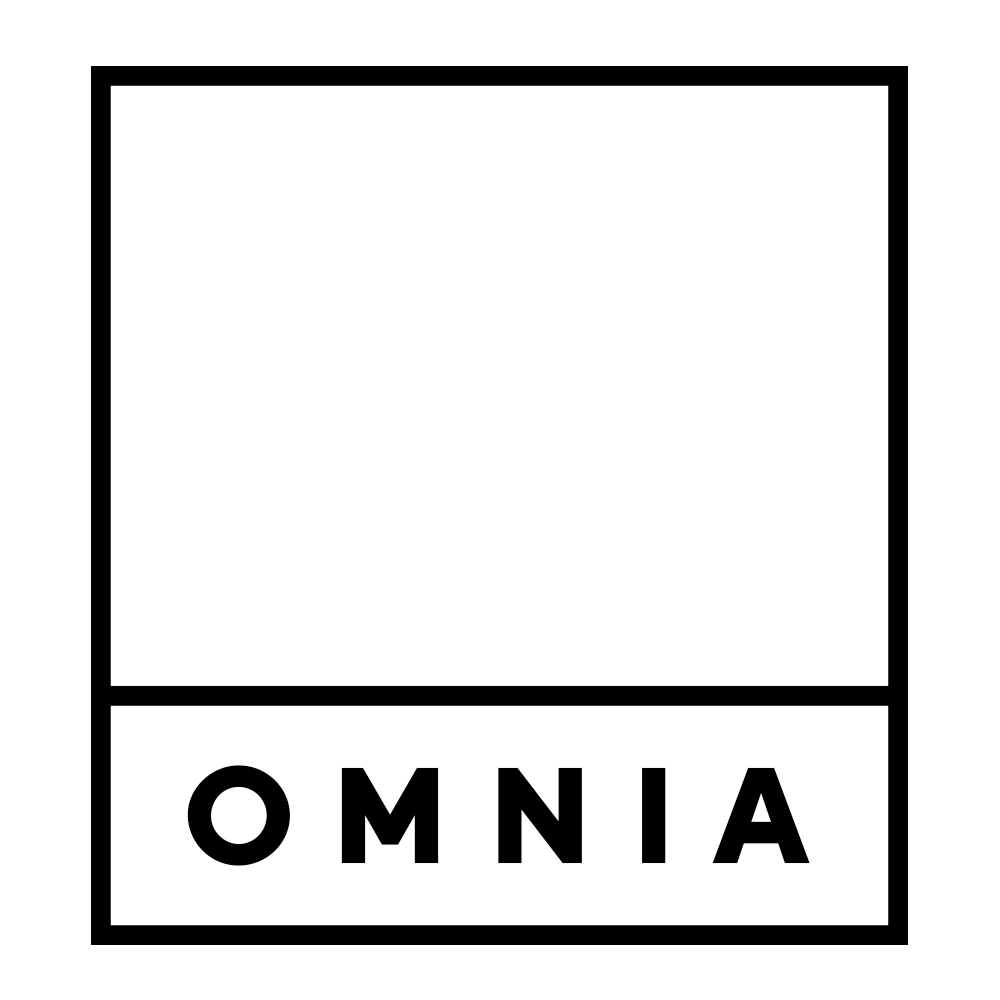 Omnian logo, musta ilman taustaa